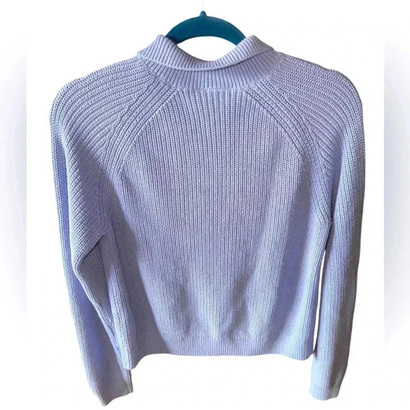 Monki (Stockholm) size medium cotton blend blue polo style sweater. - Picture 3 of 12
